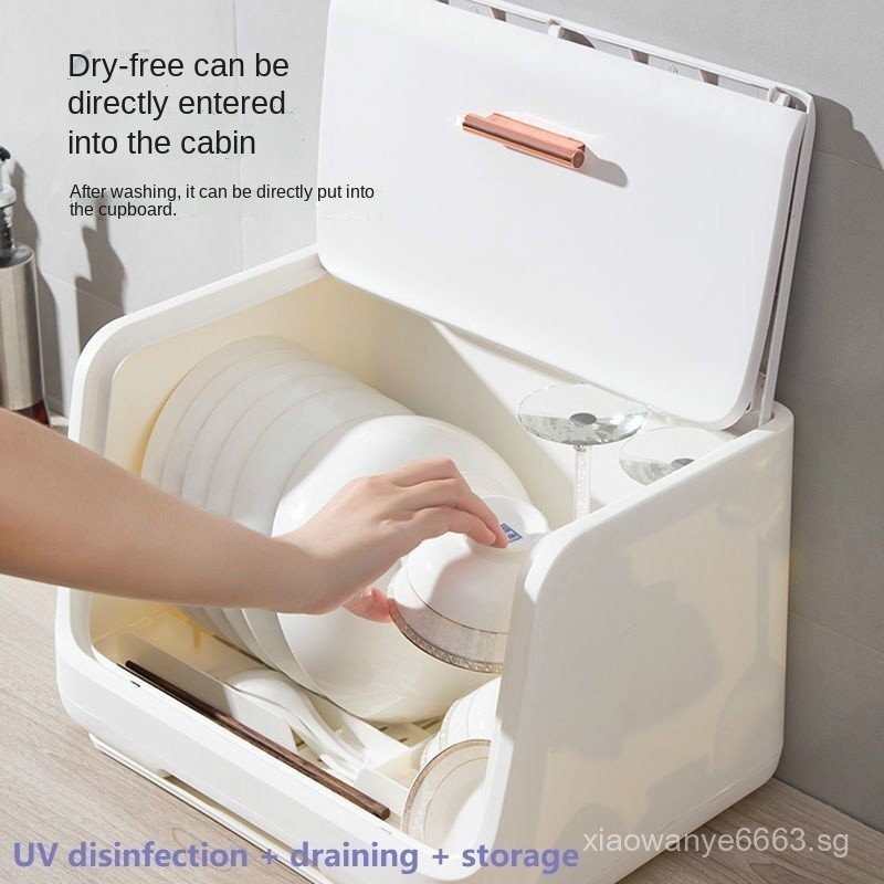 UV disinfection cabinet sideboard bowl rack household storage box bowl ...