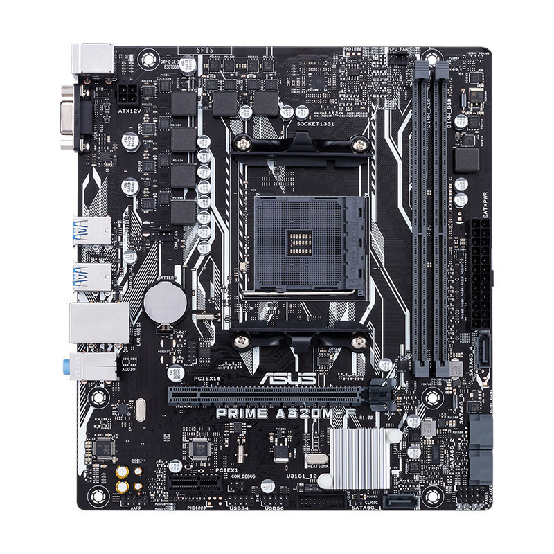 (Second Hand) ASUS PRIME A320M-F Motherboard Socket AM4 2xDDR4 DIMM ...