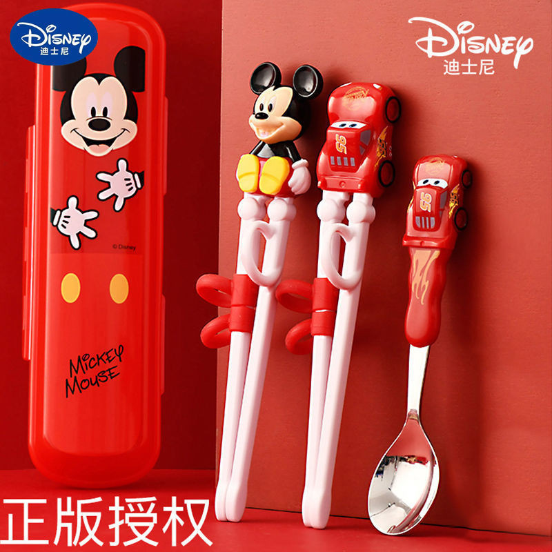 【Ready stock】spoon 迪士尼儿童筷子训练学习筷勺子叉子宝宝儿童吃饭练习餐具初学筷子 新款 热卖 2024.5.21 ...