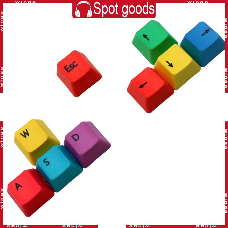 WIN 9 Keys OEM Profile PBT RGBY Modifiers Keycaps WASD ESC Direction ...