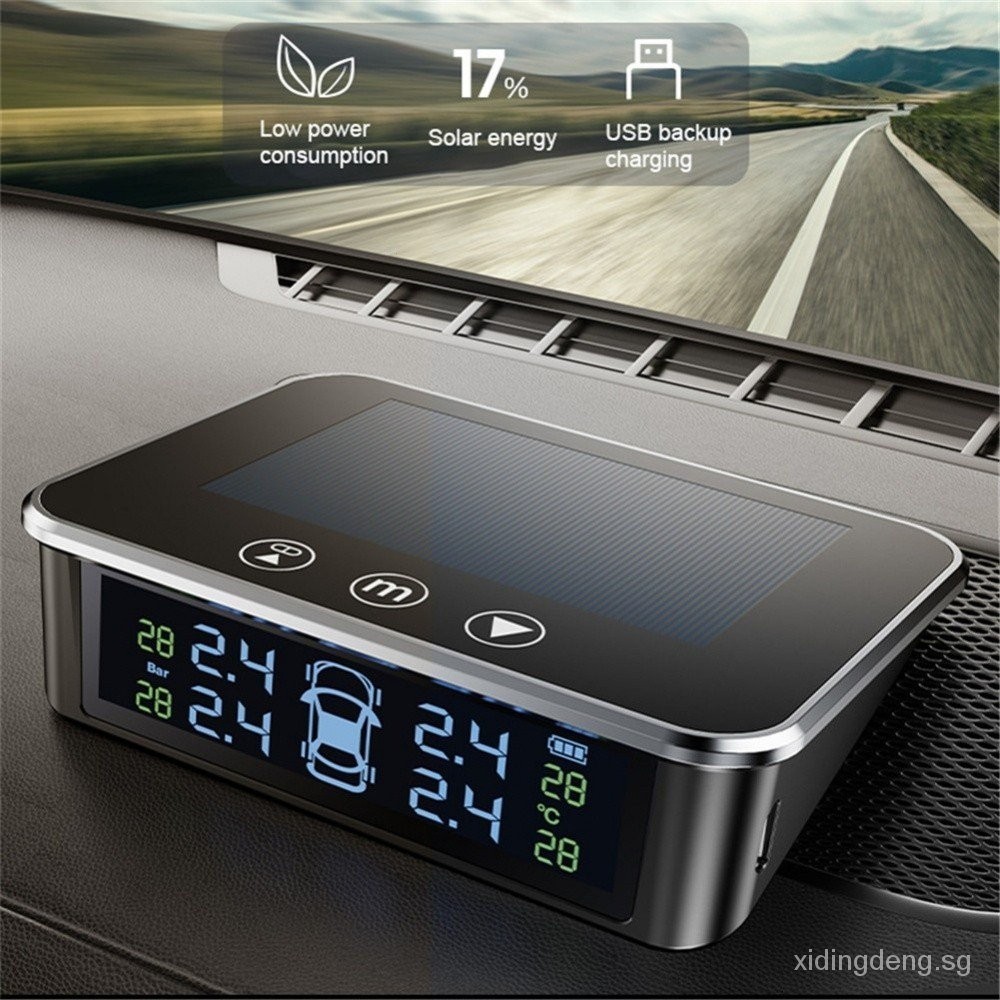 【in Stock】car Tire Pressure Monitoring System Solar Tyre Wireless With 