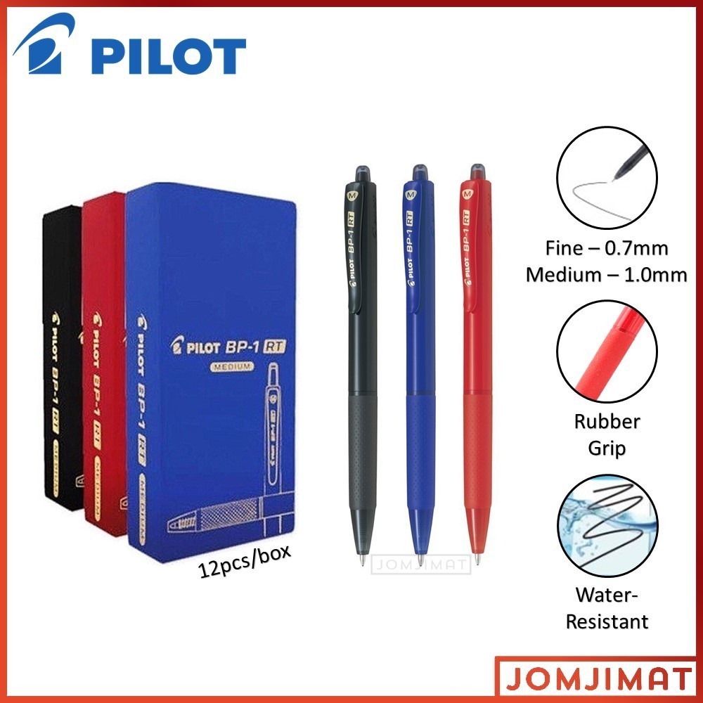 Pilot BP-1RT Ball Pen 0.7mm (Fine) / 1.0mm (Medium) 12pcs/box / Pilot ...