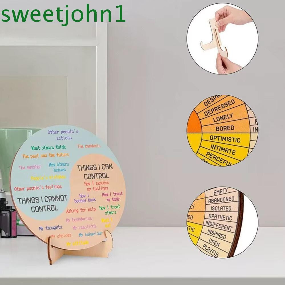SWEETJOHN Office Desk Decor, Mental Health Therapy Feelings Wheel ...