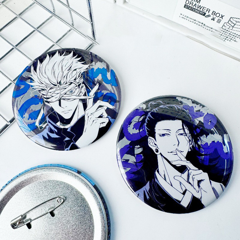 Double-side Flash Badges Jujutsu Kaisen Gojo Satoru Geto Suguru 58mm ...