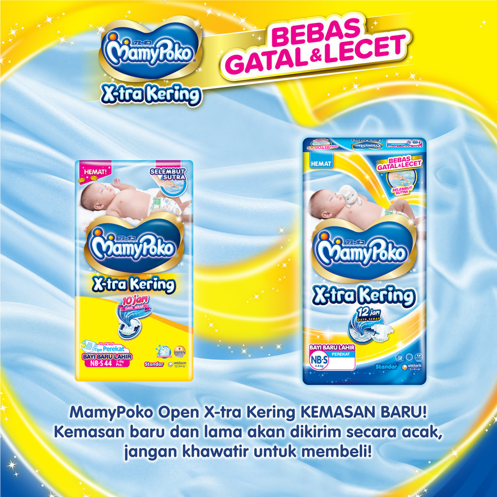 MamyPoko X-tra Kering - NB-S 44 - Popok Perekat Newborn Bayi Baru Lahir - 3 packs - Gambar 3
