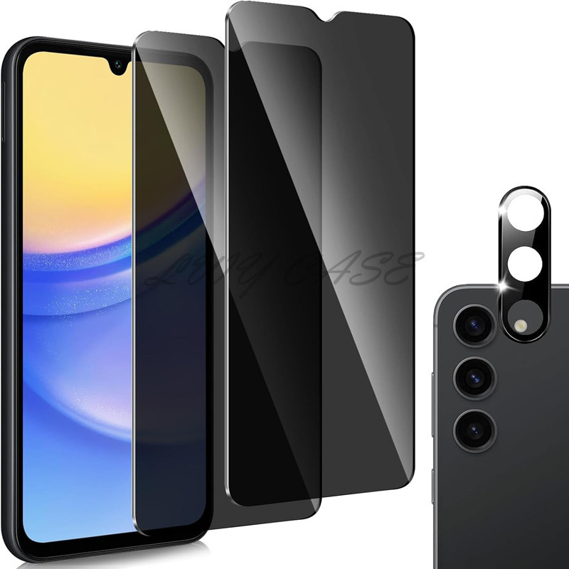 2pcs Anti-Spy Privacy Full coverage Tempered Glass +2 Camera Lens