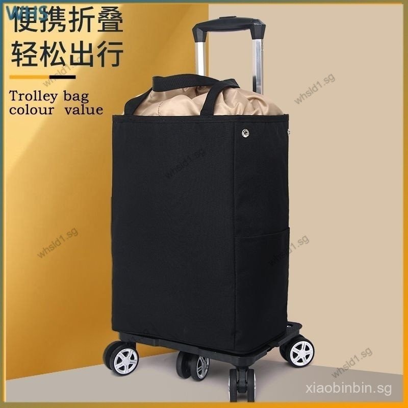 Folding shopping trolley cart foldable universal wheel grocery trolley ...