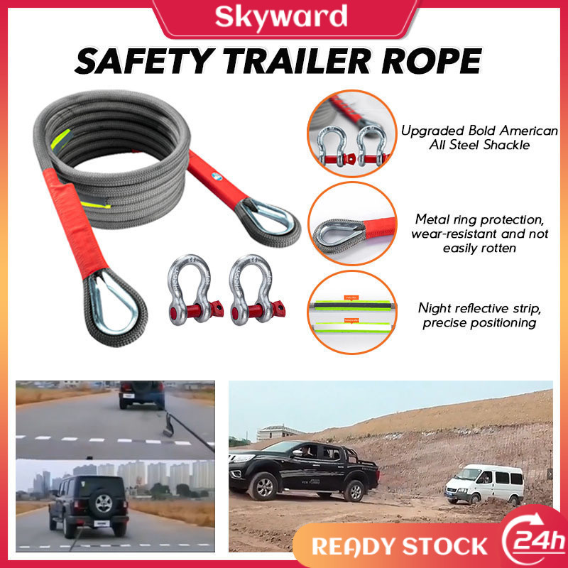 Car Tow Rope Cable Towing Pull Rope Strap Snatch Car Trailer Traction ...