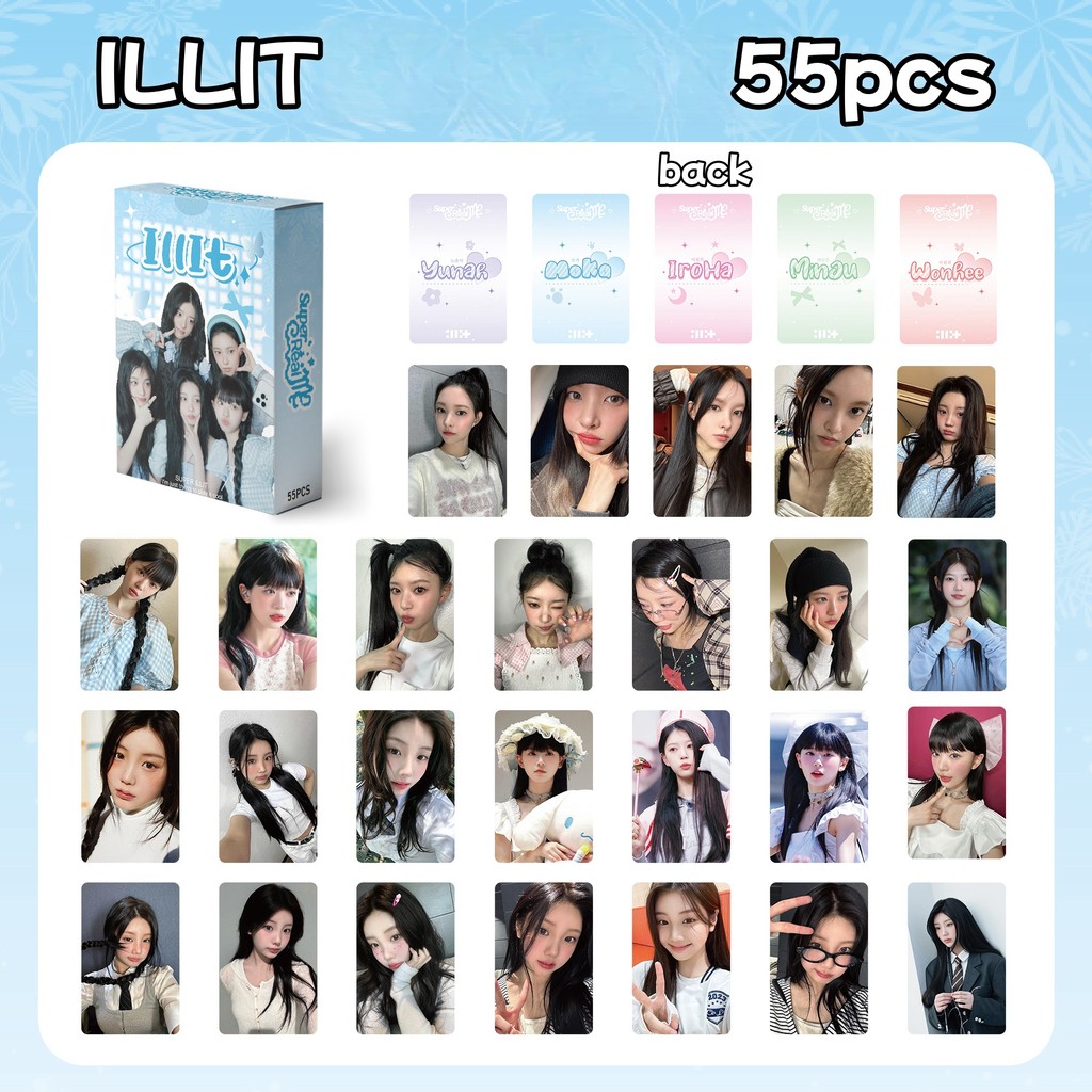 55pcs box ILLIT Lomo Cards SUPER REAL ME Album Photocards YUNAH MINJU 