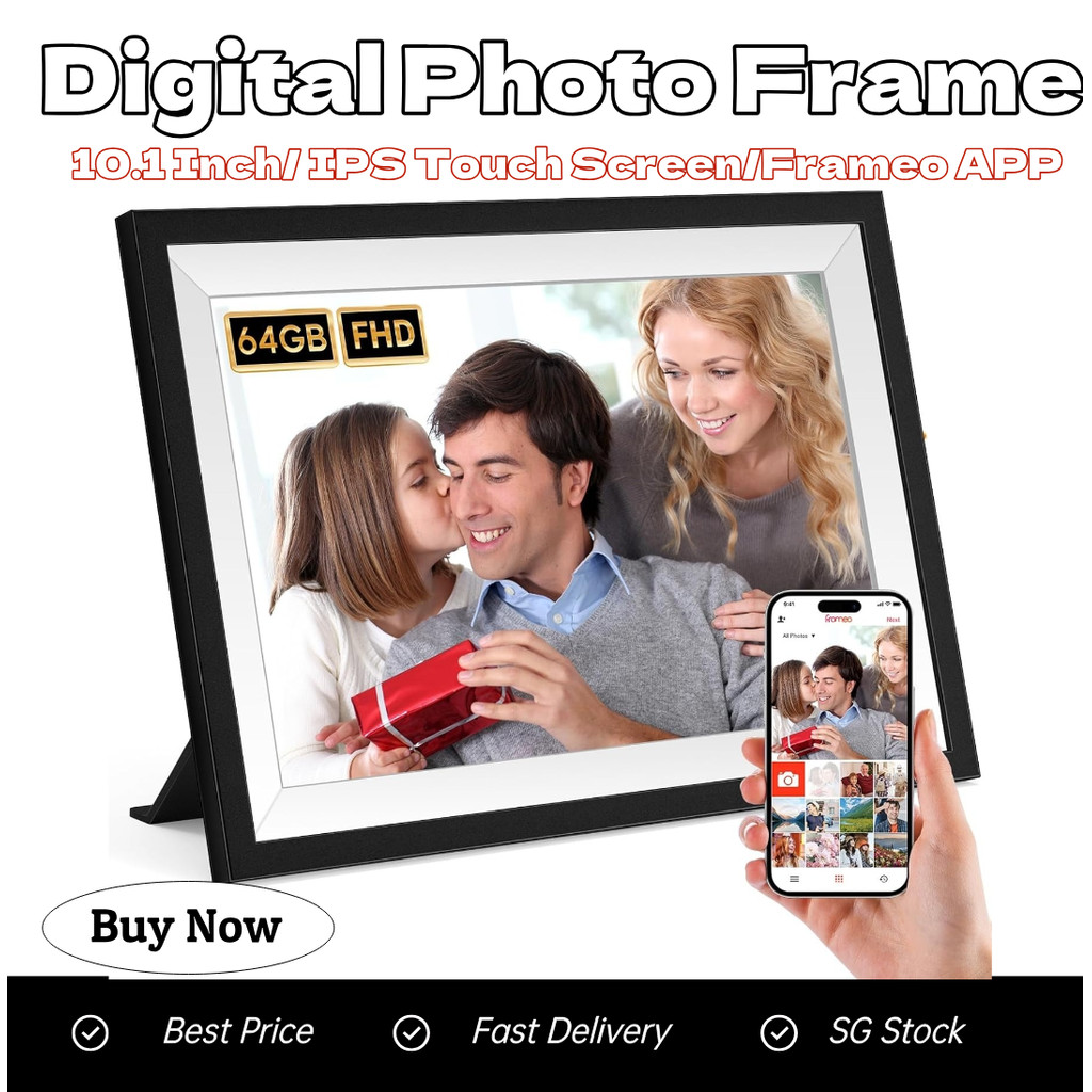 SG Stock 10.1Inch Frameo Digital Photo Frame WIFI Digital Picture Frame ...