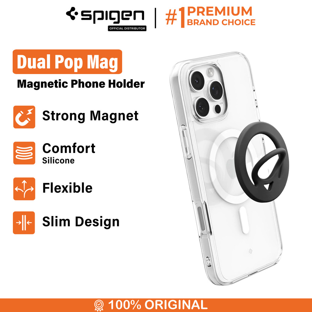 SPIGEN Phone Ring Holder Spigen Dual Pop MagFit Magnetic Stand HP Universal Multifungsi