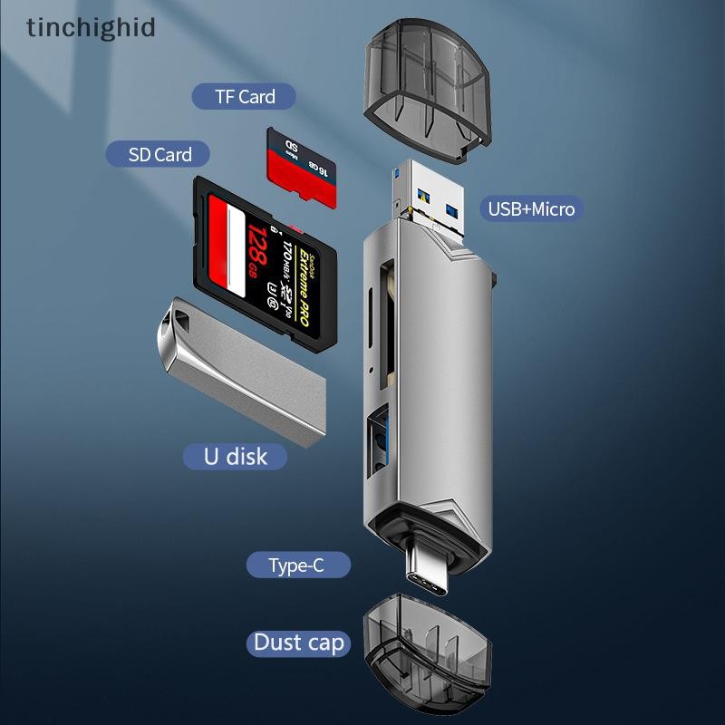 tinchighid OTG Type C SD TF Card Reader 6 In 1 USB 3.0 Micro USB Flash ...