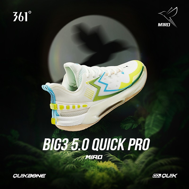 361 Degrees Big3 5.0 Quick Pro Men Basketball Shoes Wear-Resistant