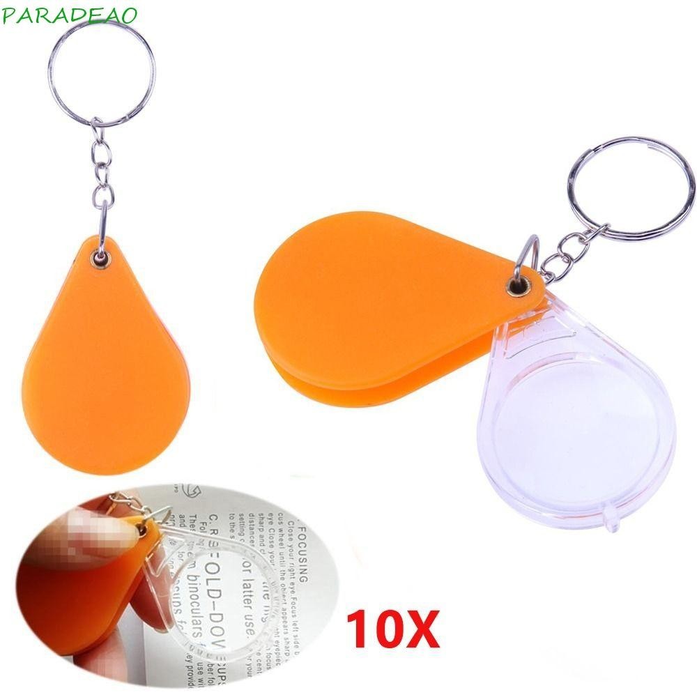 PARADEAO Magnifier with Key Chain Key Chains Portable Lens Glass Loupe ...