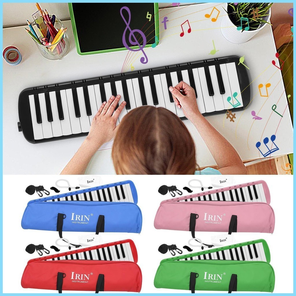 32 Key Melodica Instrument With Mouthpiece Air Piano Keyboard (Pink