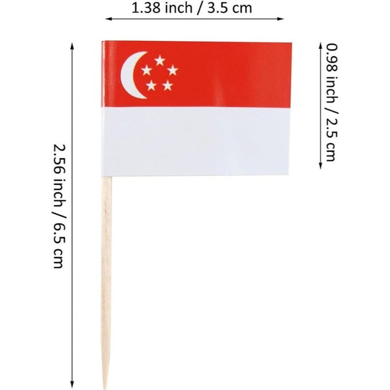 100Pcs NDP 2024 Singapore Small Flag National Day Restaurant Singapore ...