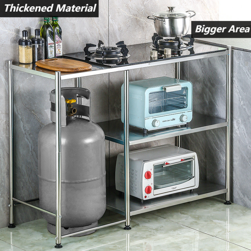 Thickened Stainless Steel Gas Rack Household Kitchen Table Shelves ...
