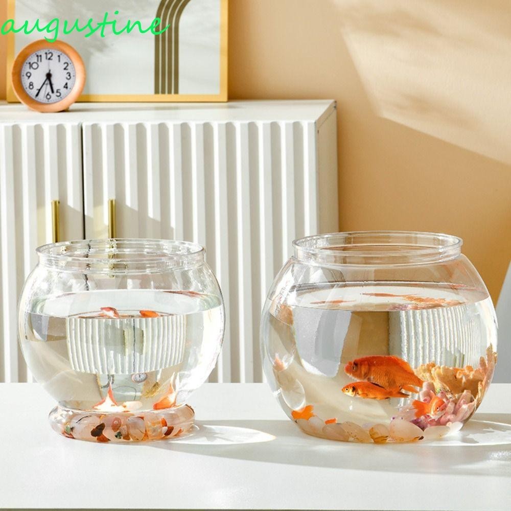 AUGUSTINE Transparent Round Fish Tank Portable Small Fish Bowl Home Decor Plastic creative light luxury Desktop Aquarium Bowl small aquariums Shopee Singapore