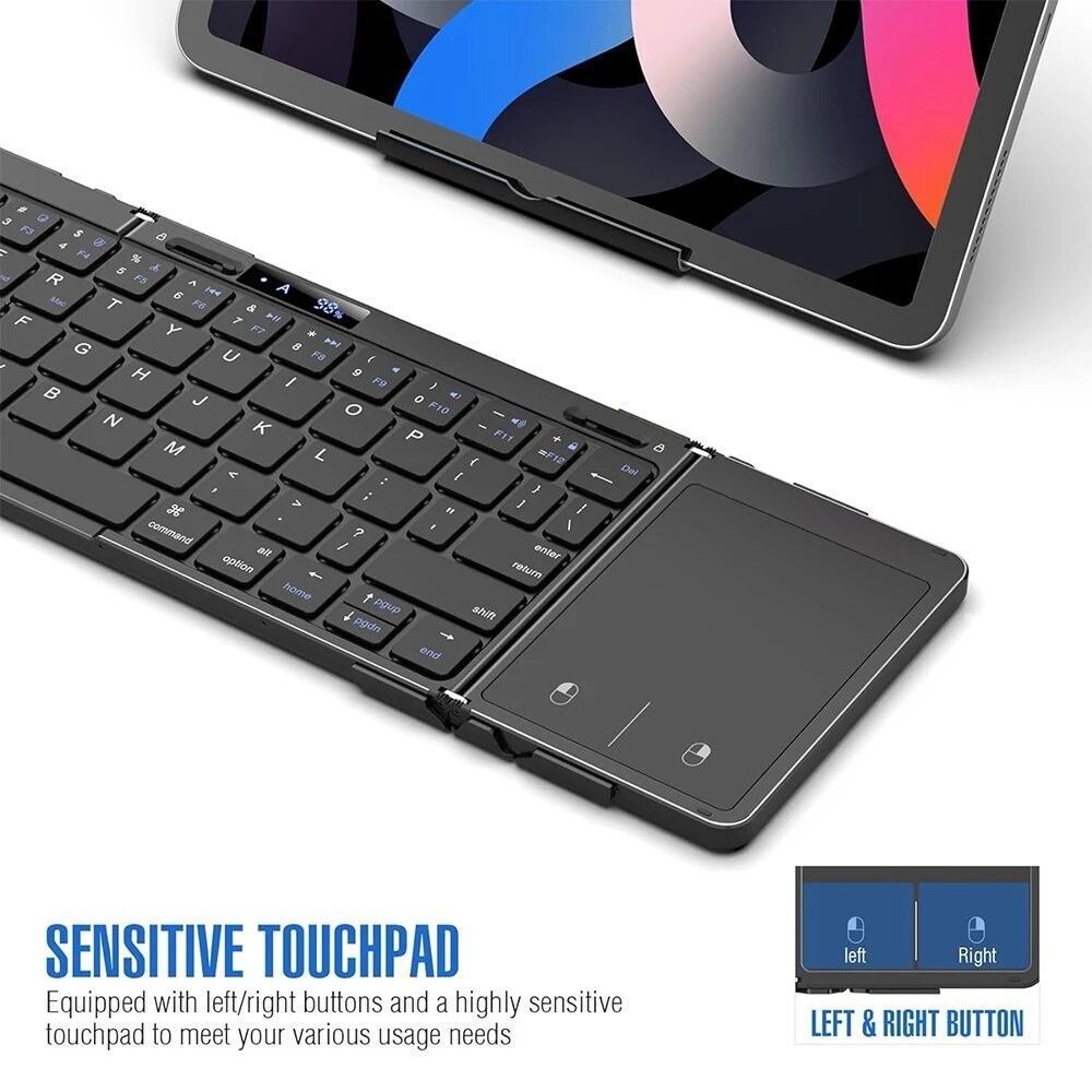 Jomaa Alloy Bluetooth Foldable Keyboard Battery Level Display ...
