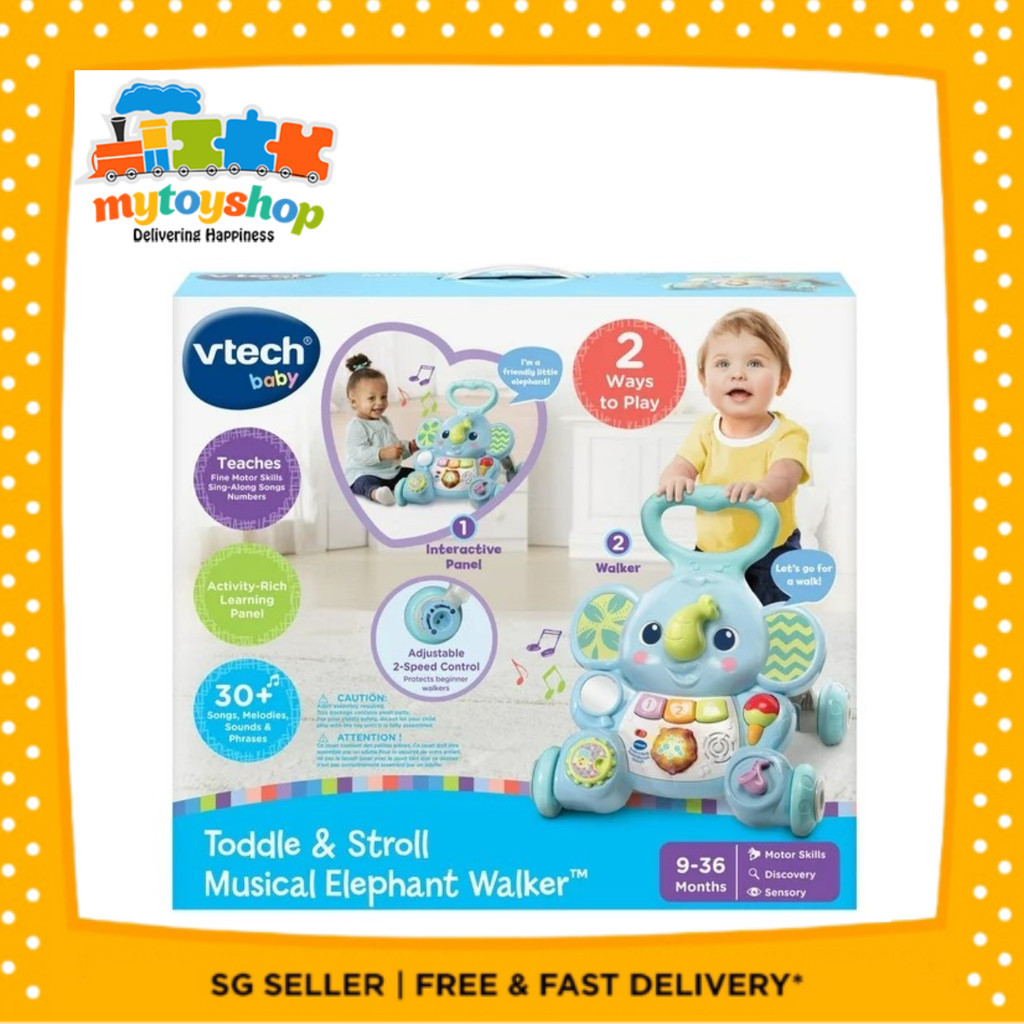 Vtech Toddle and Stroll Musical Elephant Walker Shopee Singapore