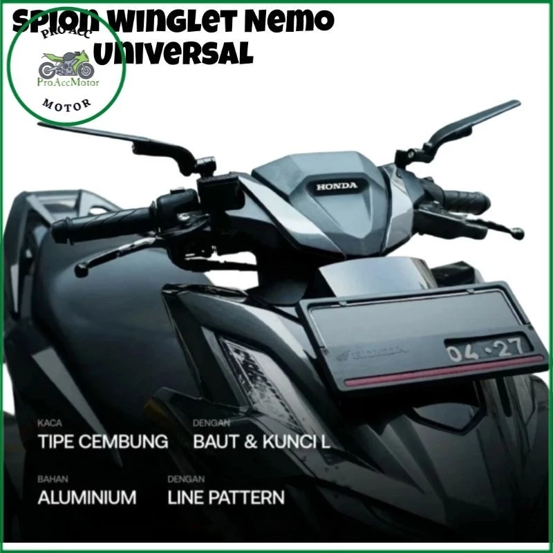 Spion Winglet stylo 160 VARIO 125 150 160 ADV PCX BEAT NMAX AEROX LEXI Universal