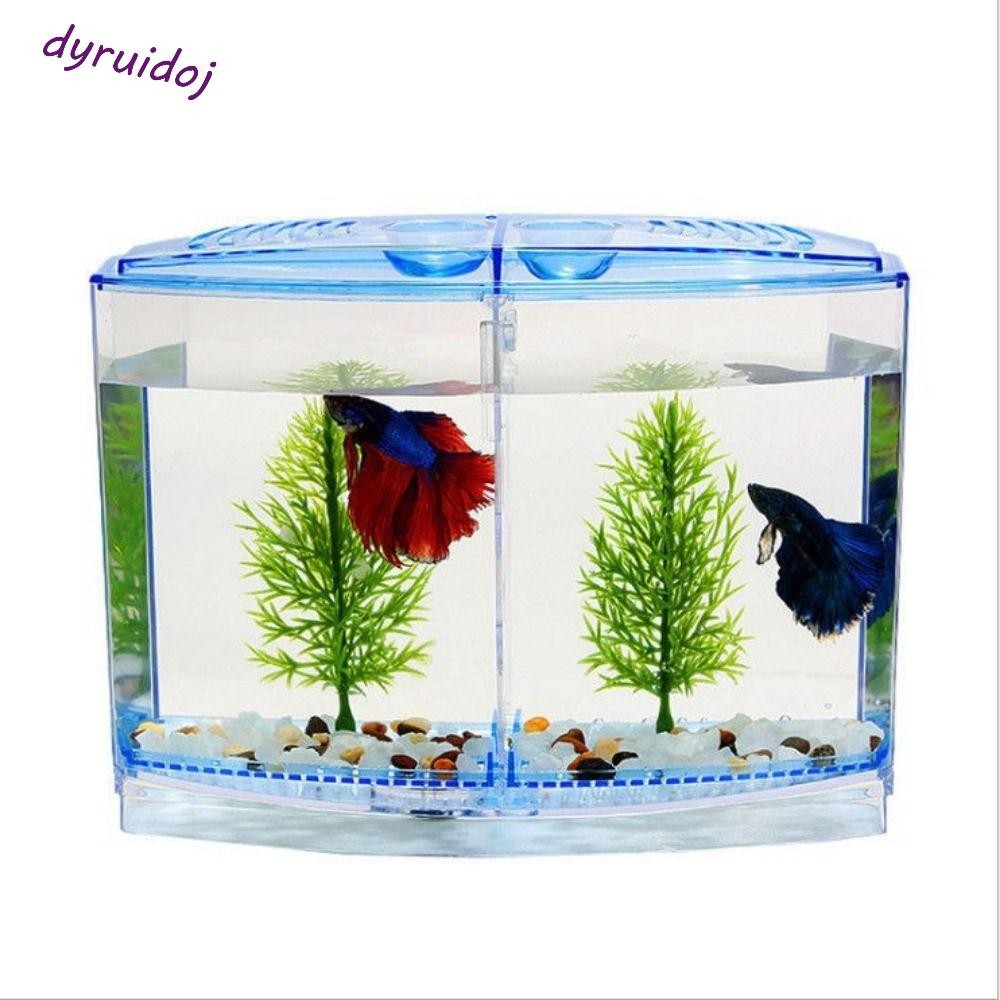 DYRUIDOJ1 Betta Fish Tank, Plastic Single/Double Grid Double-grid Betta ...