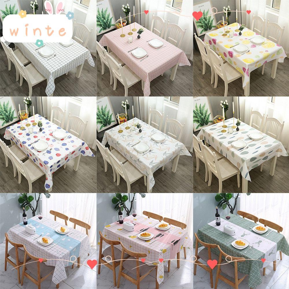 WINTE Table Cover Mat Plastic PVC Waterproof Kitchen Dining Rectangula ...