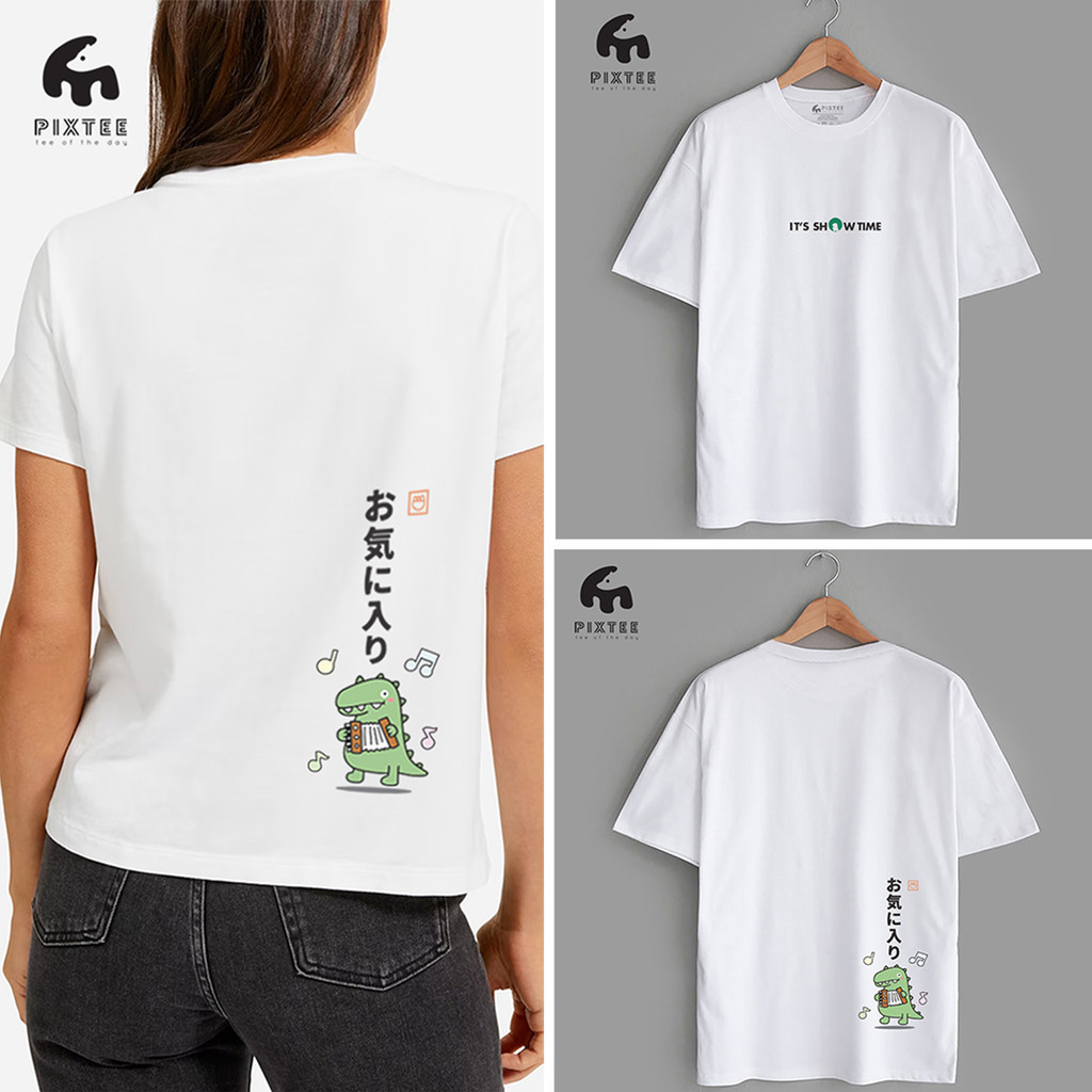 PIXTEE Show Time Green Dino F&B Unisex Cutting Premium Cotton T