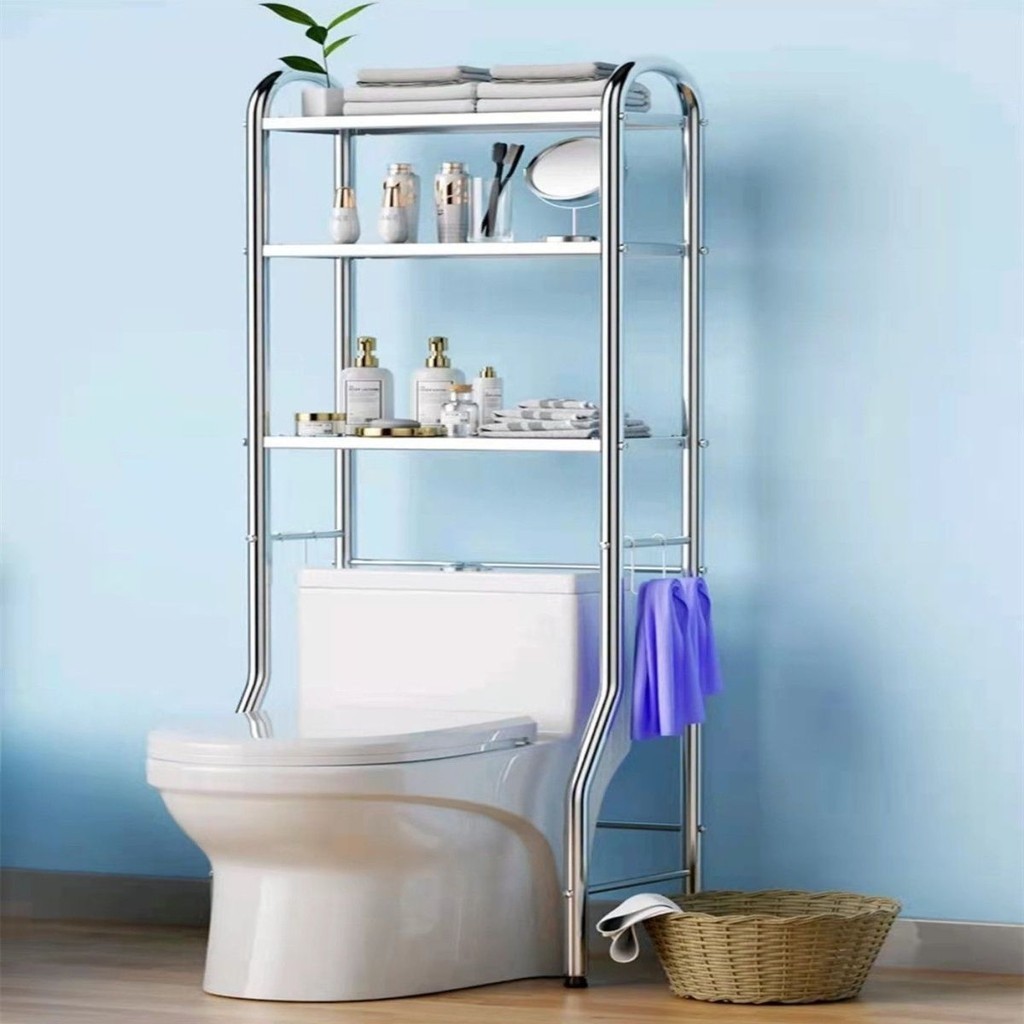 Bathroom New Stainless Steel Toilet Rack Multi-Functional Durable Floor ...