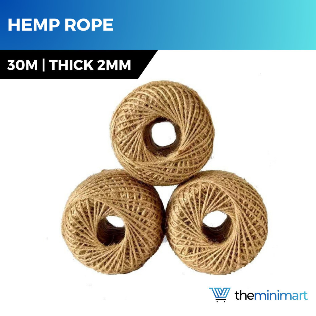 Hemp Rope Twine String 2mm x 30m Natural Eco-Friendly Strong Cord for ...
