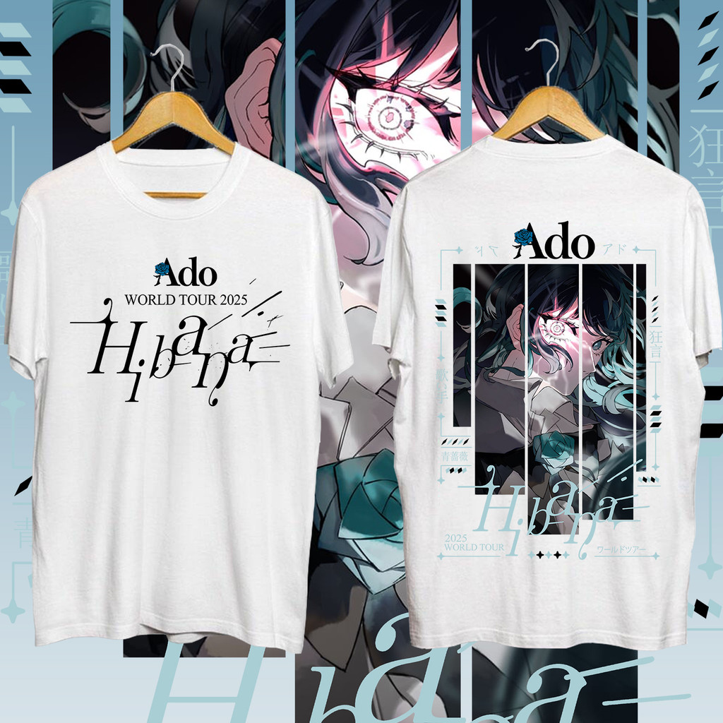 2025 Tshirt NEW ADO Hibana World Tour 2025 T-Shirt Black And White