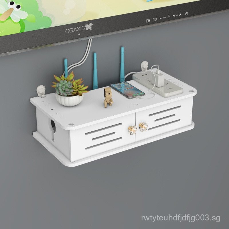 No-drill Wireless wifi Router Storage Rack Living Room Bedroom TV Set ...
