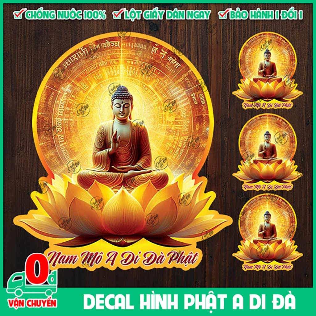GOLDEN LOTUS flower sticker Amitabha Buddha stickers to decorate cars ...