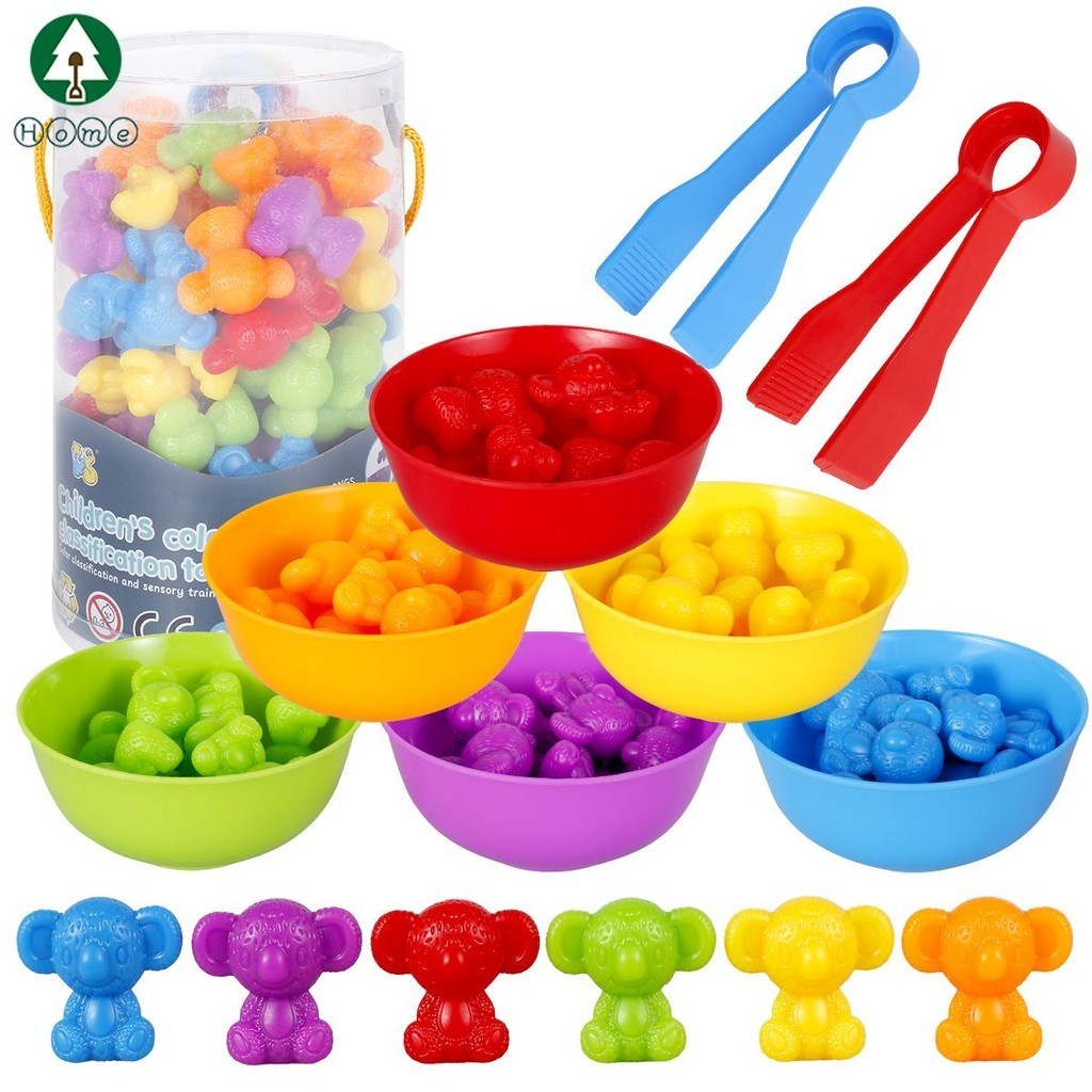 Rainbow Counting Koalas Set 56pcs Educational Sorting Bears Toys with ...