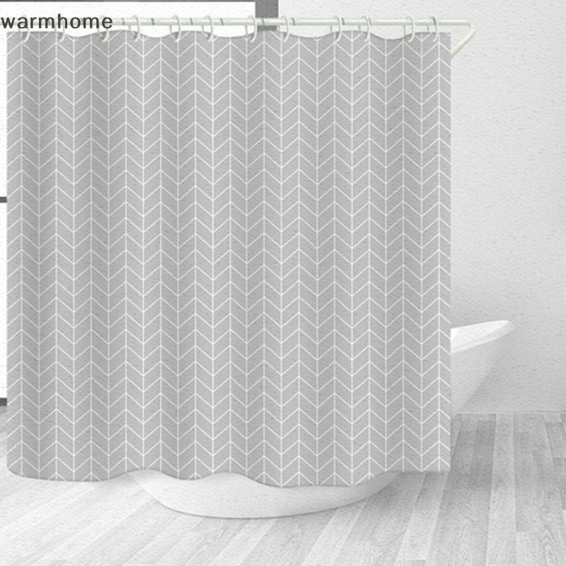 WHE Anti Mold Bathroom Supplies Extra Long PEVA Geometric Pattern