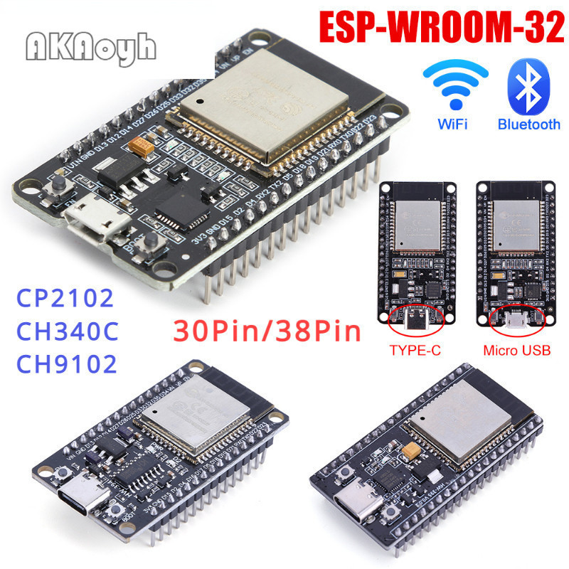 Scheda Di Sviluppo ESP32 38 Pin Con CP2102 - WiFi E Bluetooth - Tipo-C O Micro USB