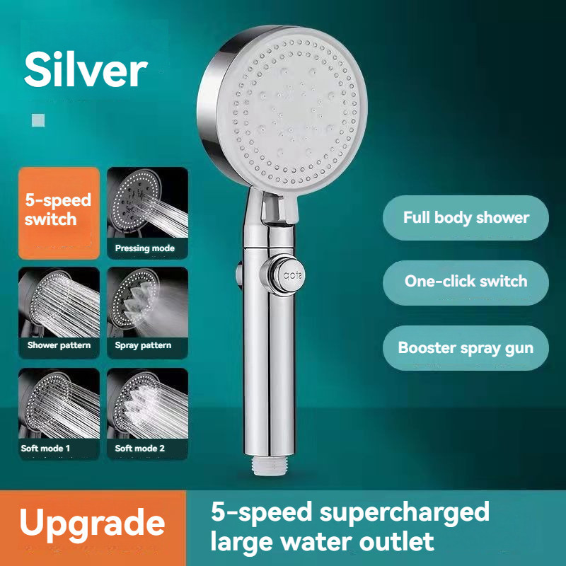 Pressurized large water 5 modes high pressure handheld shower bath ...