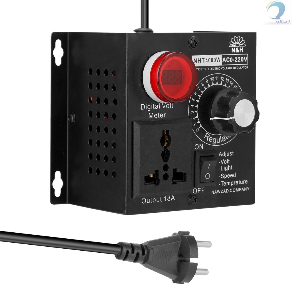 AC 220V 4000W Compact Variable Voltage Controller Portable Speed ...