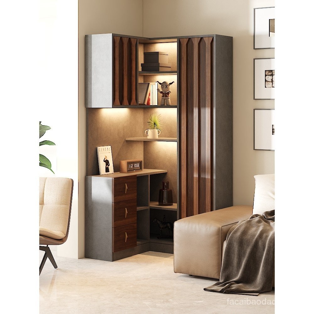 Solid Wood Corner Cabinet Storage Rack Living Room Storage Cabinet Shoe ...
