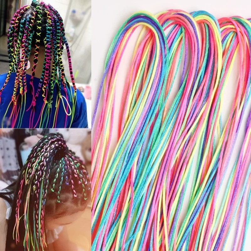 32/16Pcs 90cm Mix Colorful Hair braids Rope strands for african braids ...