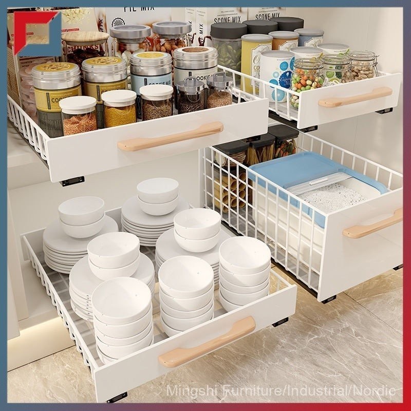 Kitchen sink storage rack multifunctional seasoning dishes sink pull ...