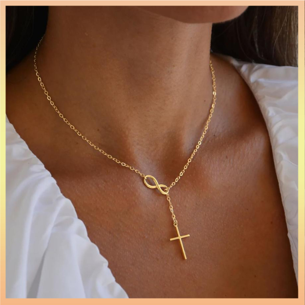 Infinity and cross necklace store