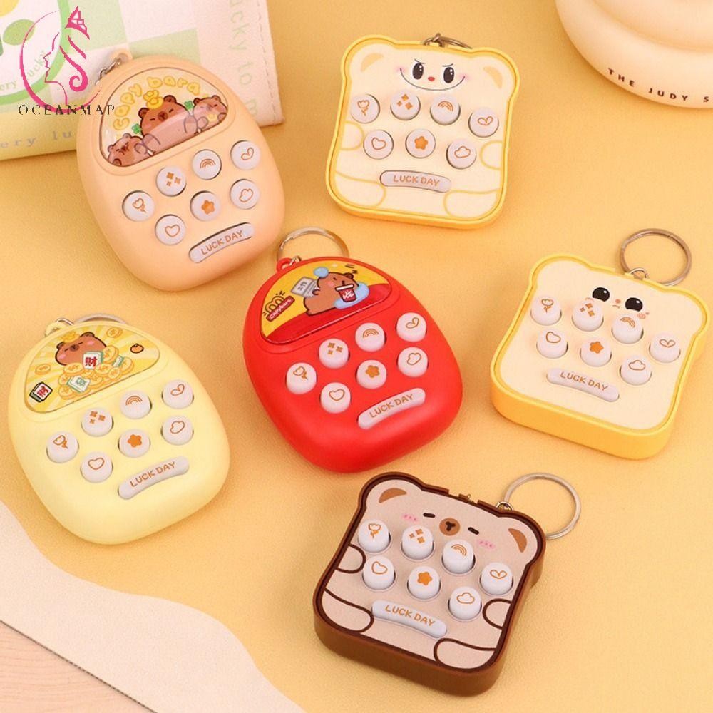 OCEANMAP Game Console Keychain, Whack-A-Mole Quick Push Game Mini ...