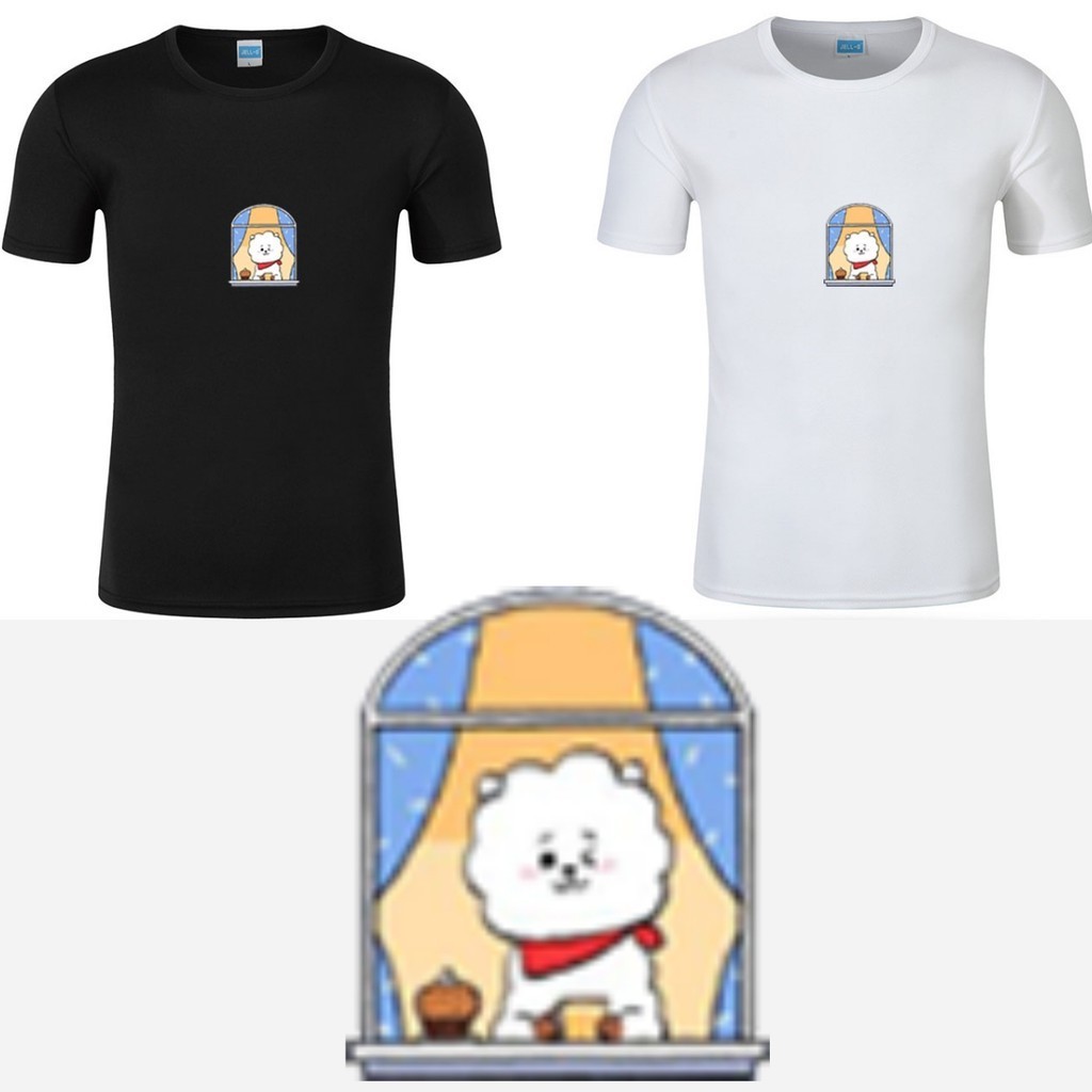 KPOP BTS BT21 T Shirts RJ Quick Dry Unisex Plain Round Neck T-shirt ...