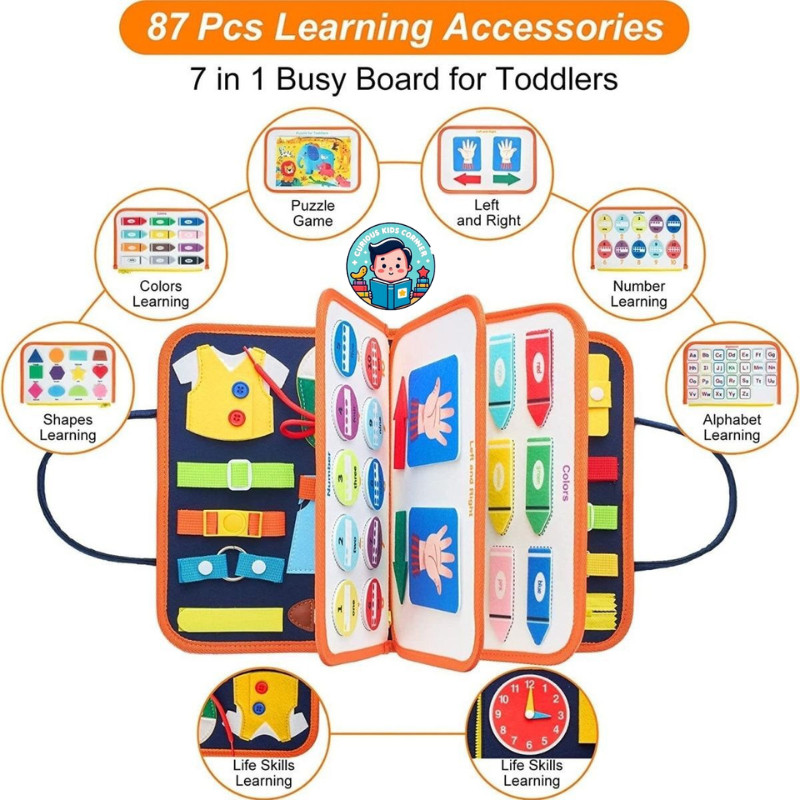 Busy Board Montessori Toy for 1 2 3 4 Years Old Educational Sensory ...