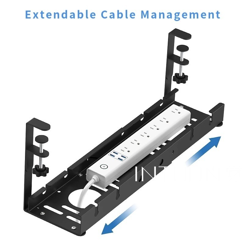 【SG Ready Stock】 Extendable Cable Management Under Desk Storage Rack ...