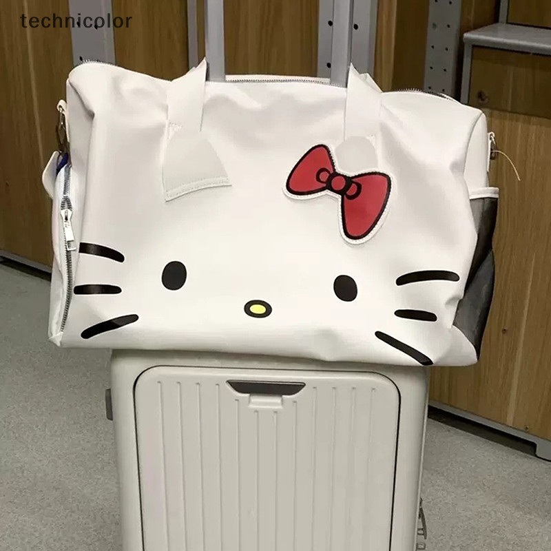 TESG Miniso Large Capacity Travel Carry On Luggage Designer Bags Cute Hello Kitty Waterproof Duffle Bag Fashion Trend Bag Hot Shopee Singapore