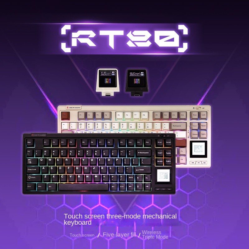 EPOMAKER RT80 customized three mode mechanical keyboard, touch screen ...