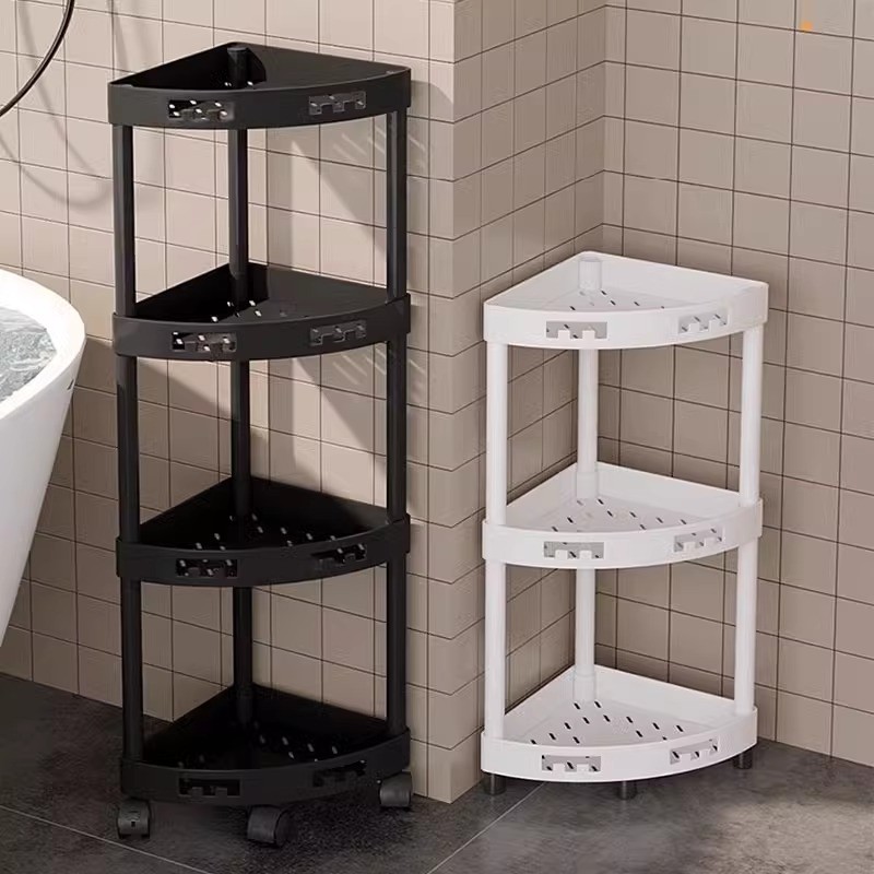 [48H Shipping] Bathroom Storage Rack, Floor Triangle Storage Rack ...