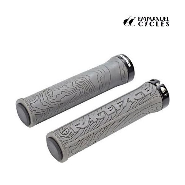 Race Face Half Nelson Locking Bike Grips – Slim, Tacky, Lightweight For MTB, Grey